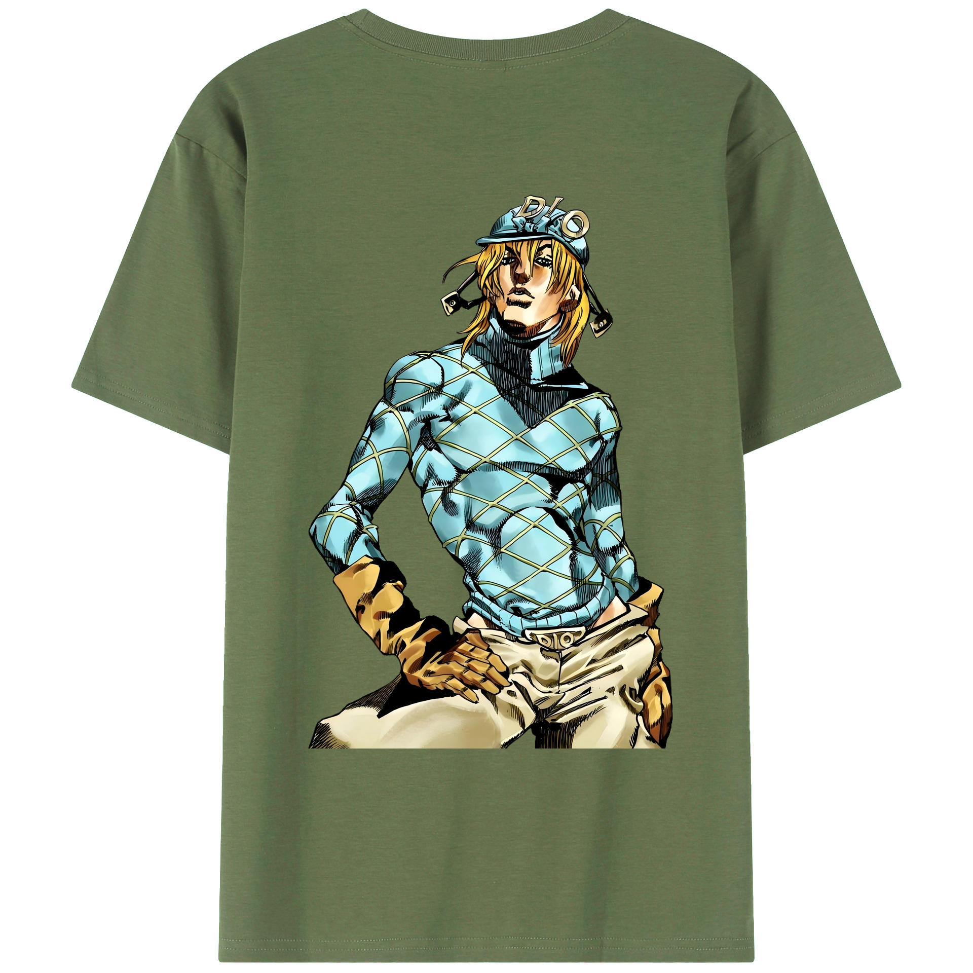（画像用） ジョジョの奇妙な冒険 ディオ?ブランドー JoJo's Bizarre Adventure Dio Brando 綿100％ メンズ半袖Tシャツ（バックプリント） 通気性